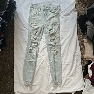 American eagle stretch skinny jeans size 2 cropped